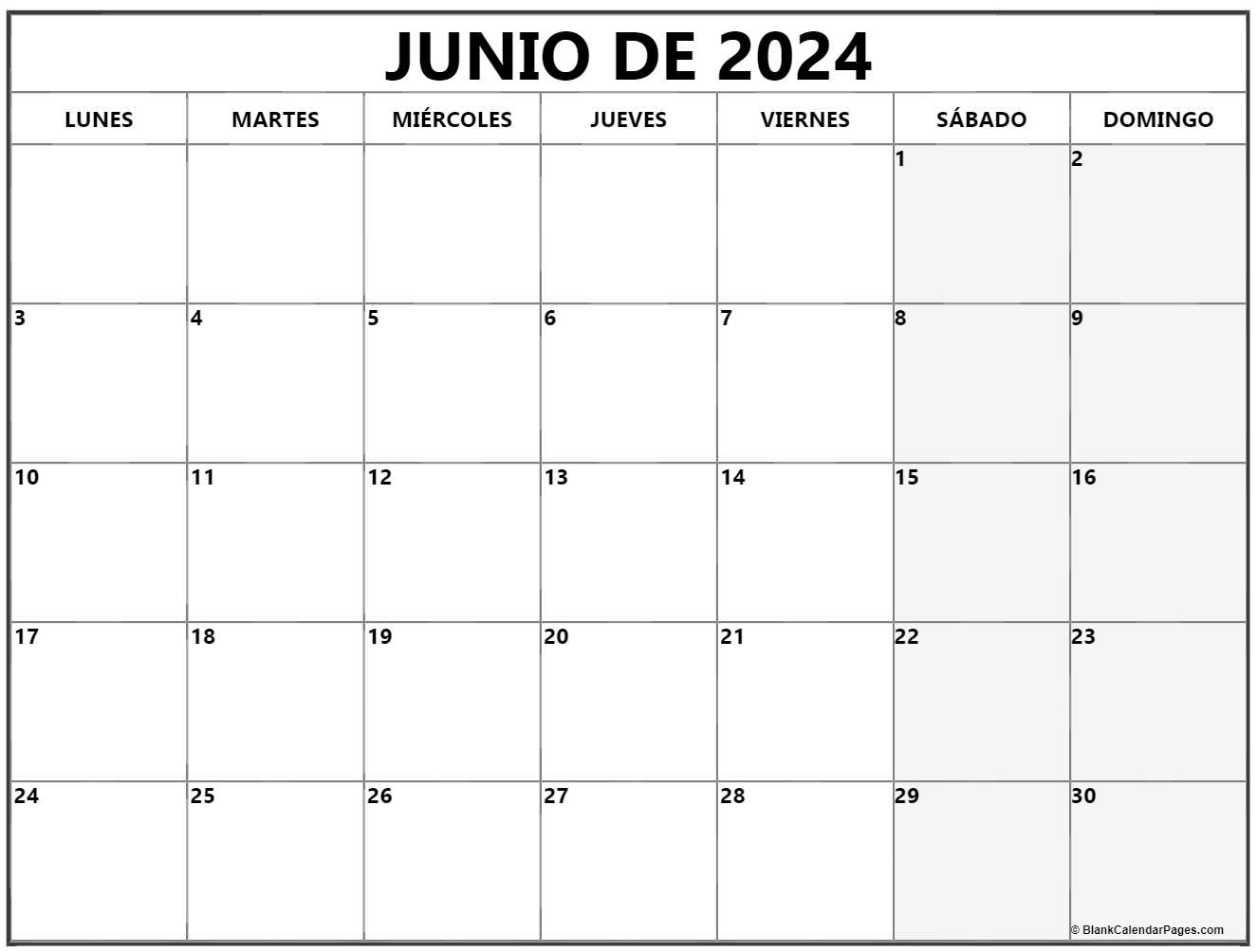 Junio de calendario gratis calendario junio