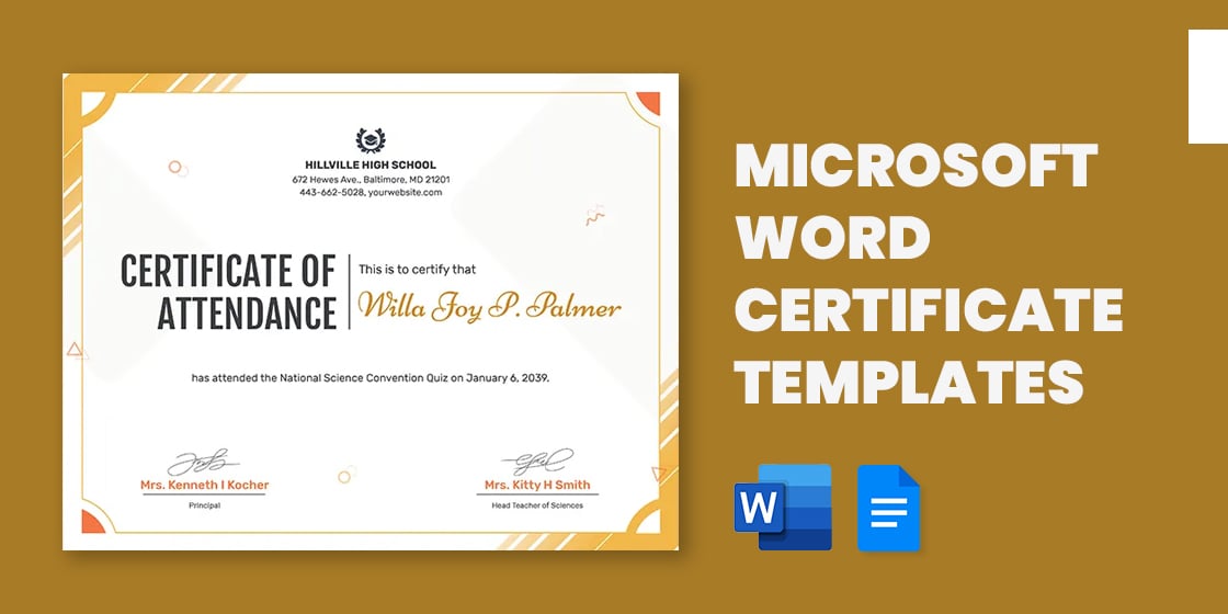 Word certificate