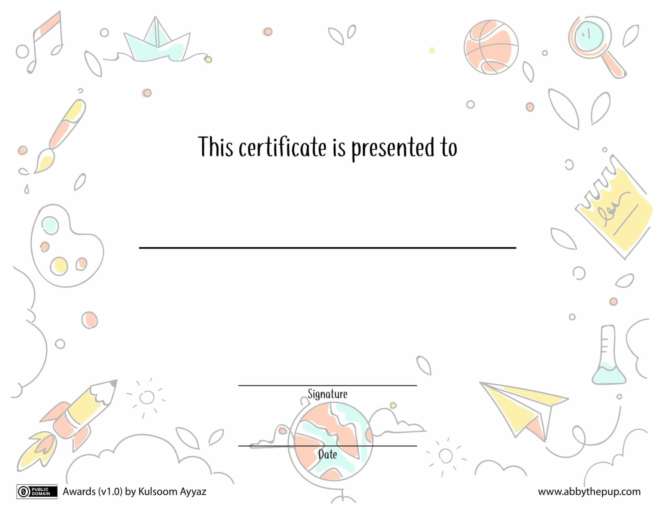 Custom award template certificate free printable papercraft templates
