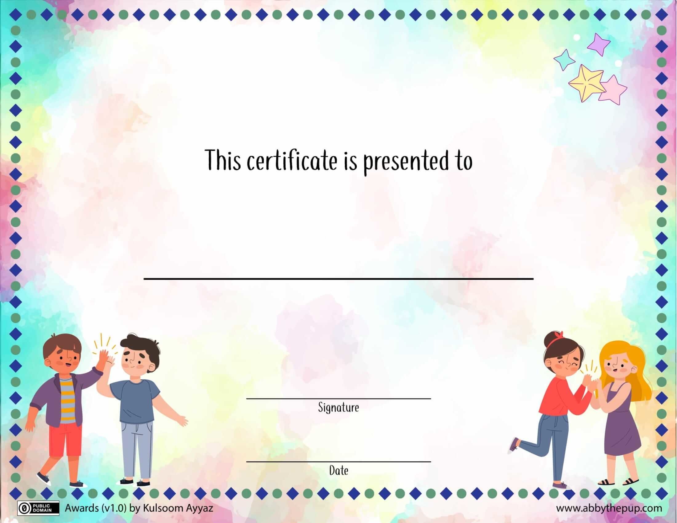 Custom award certificate template free printable papercraft templates