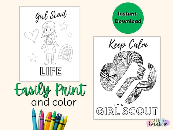 Girl scout coloring page sheet printable activity girl scout troop brownies daisy junior girl scout promise symbol