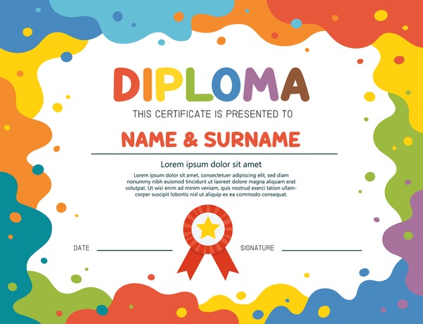 Drawing certificate children royalty