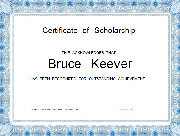 Word certificate