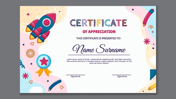 Thousand certificate template kids royalty