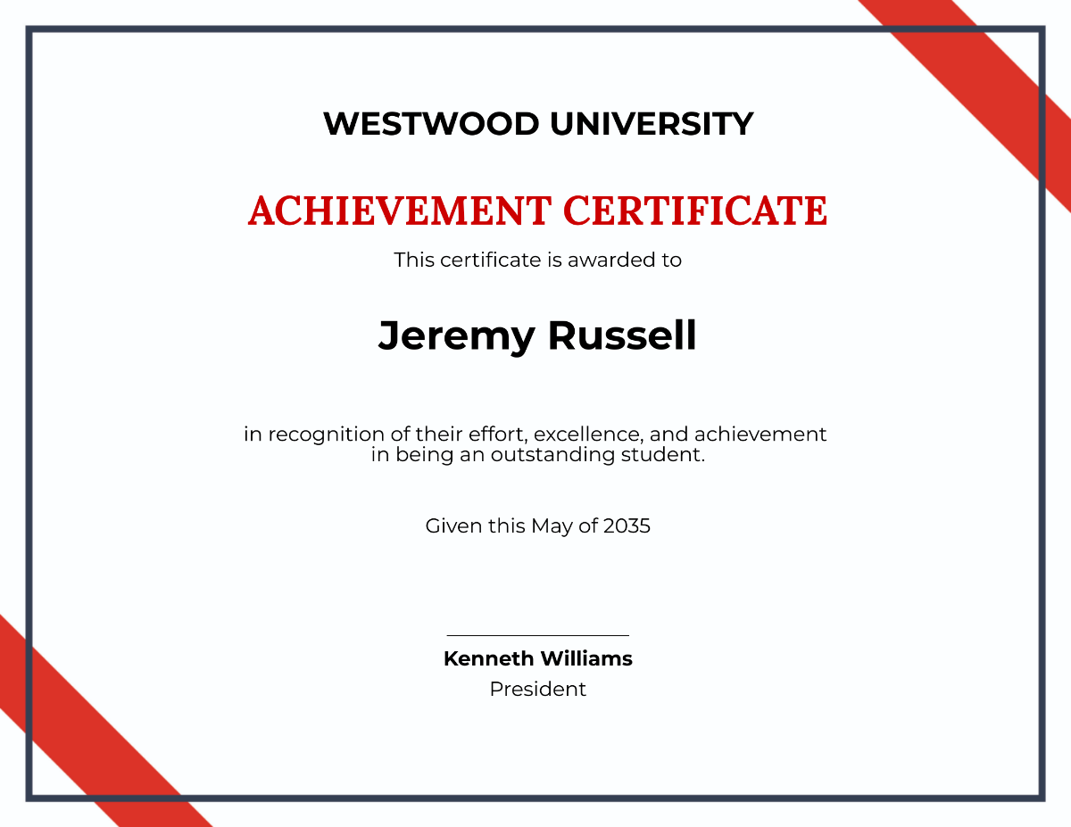 Free achievement certificate s examples