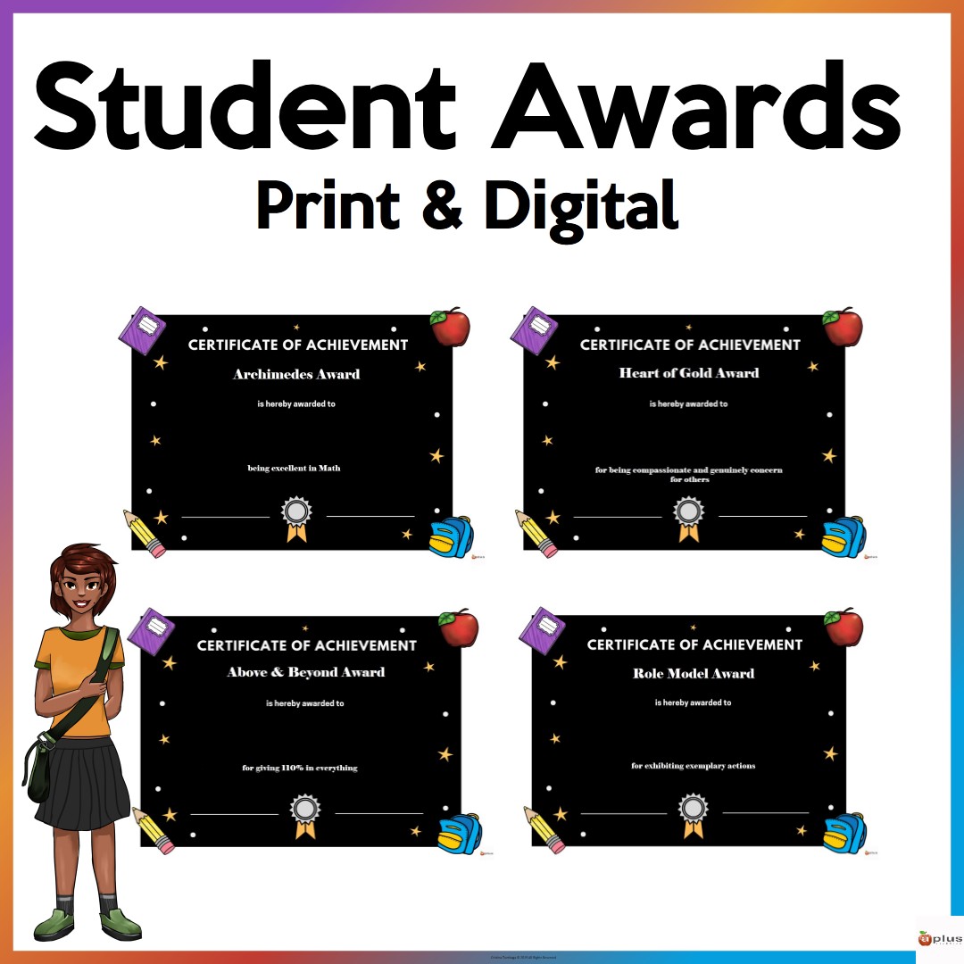 Editable student awards school theme made by teachers