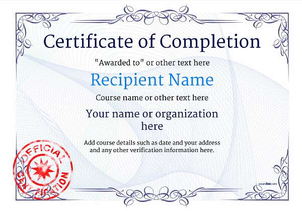 Certificate of pletion