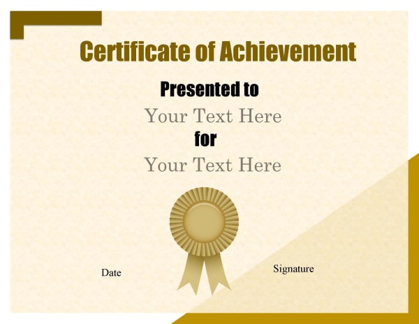 Free customizable certificate of achievement editable printable