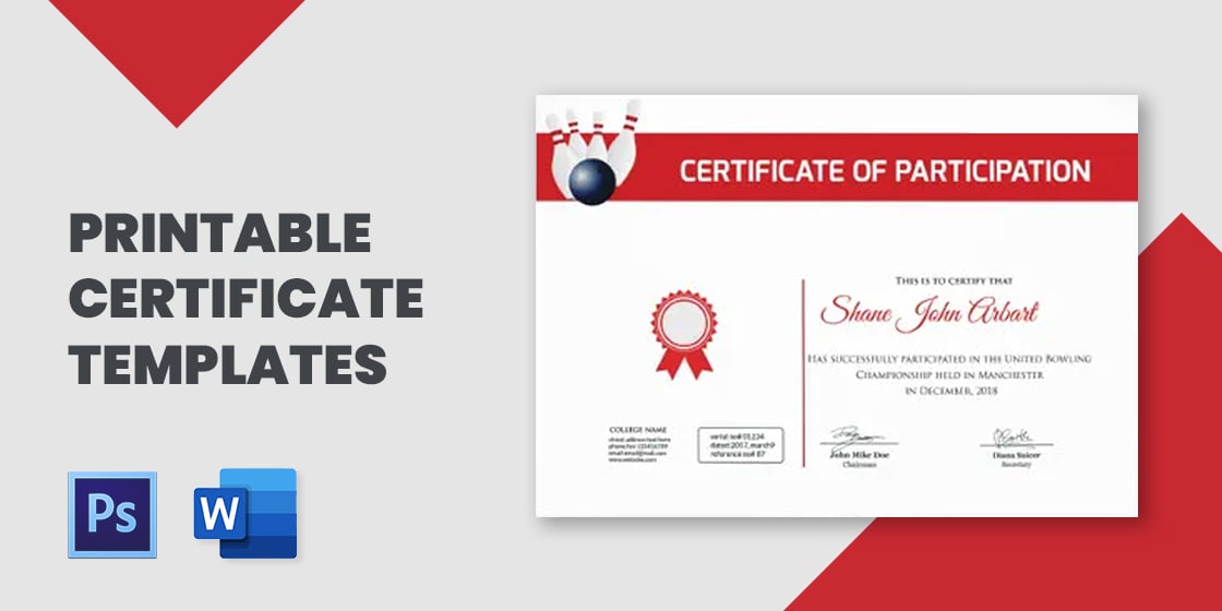 Printable certificate