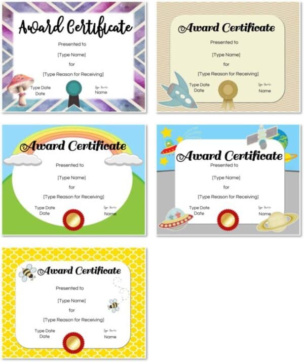 Free certificates for kids customize online print at home