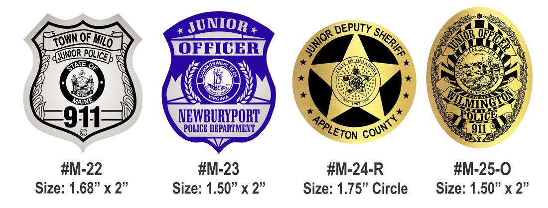 Mini police badge stickers