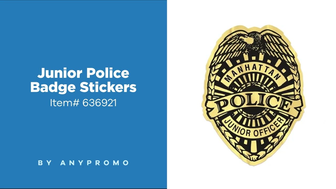 Personalized junior police badge stickers