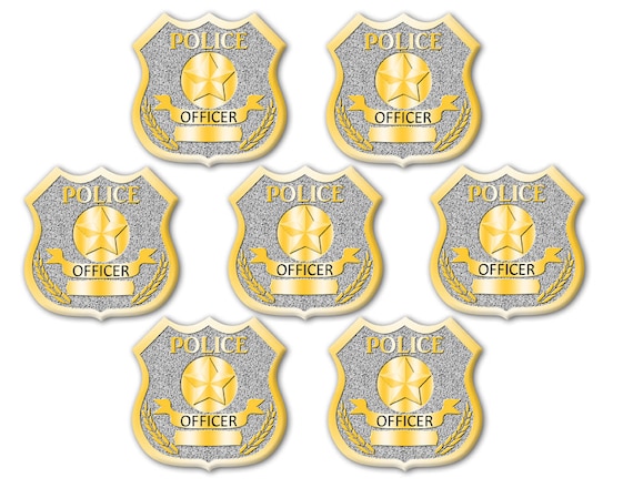 Digital download police badge printable stickers law enforcement dramatic play center cop dress up costume munity helper name tags