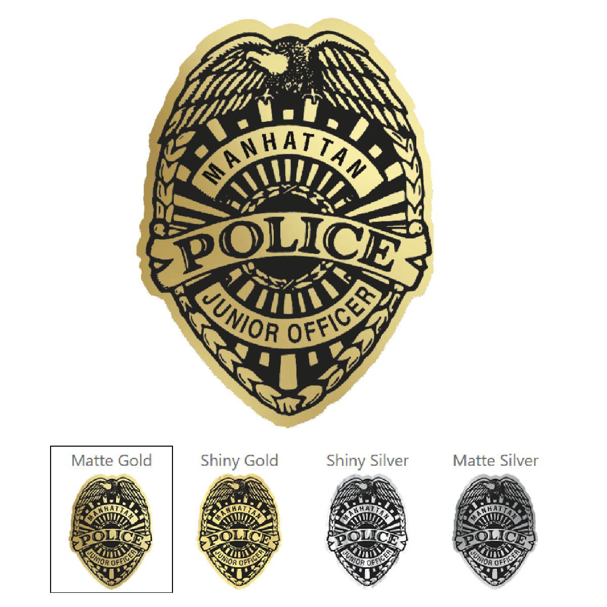 Promotional police officer badge stickers