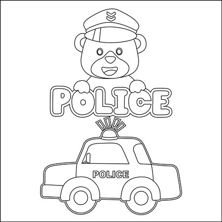 Police coloring page stock vector illustration and royalty free police coloring page clipart