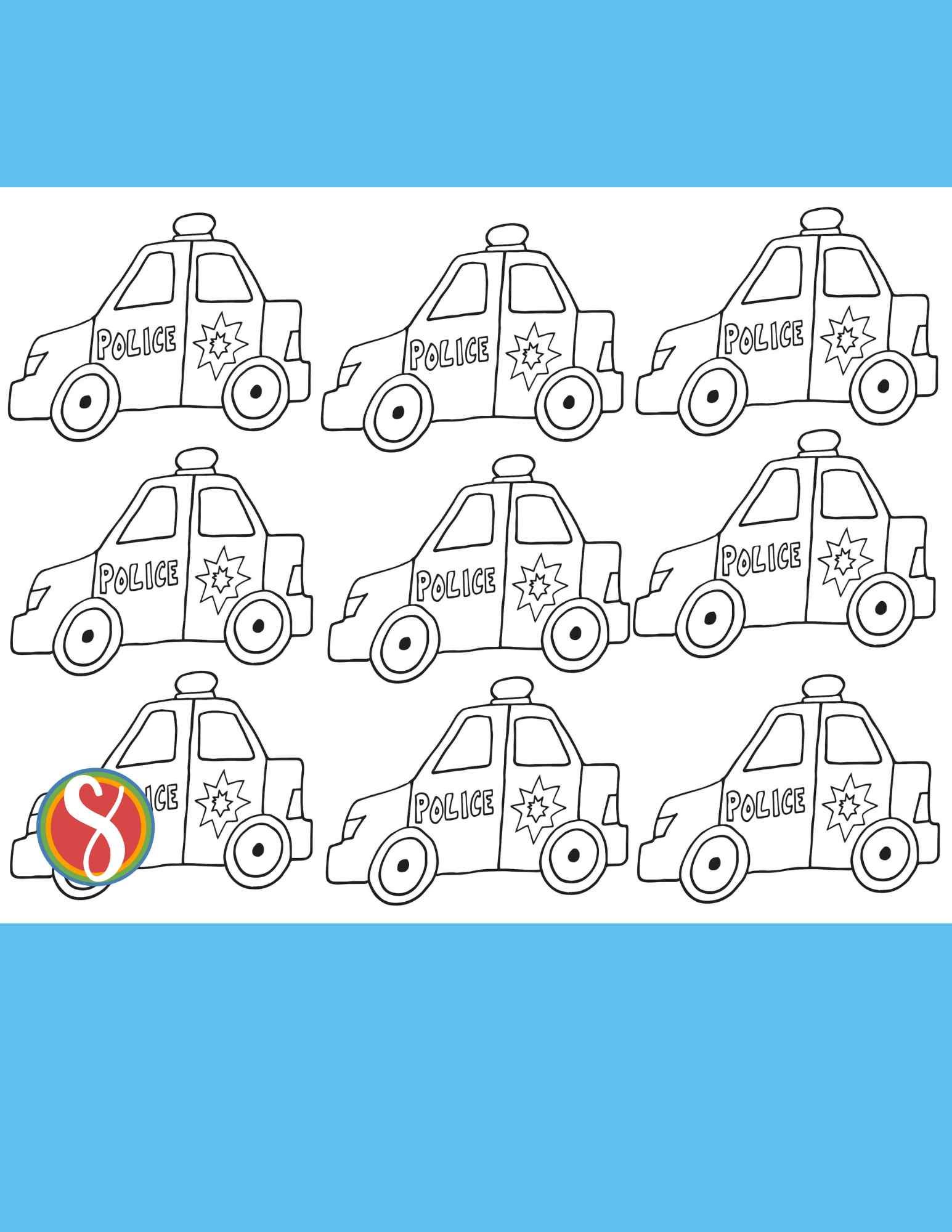 Free police coloring page â stevie doodles