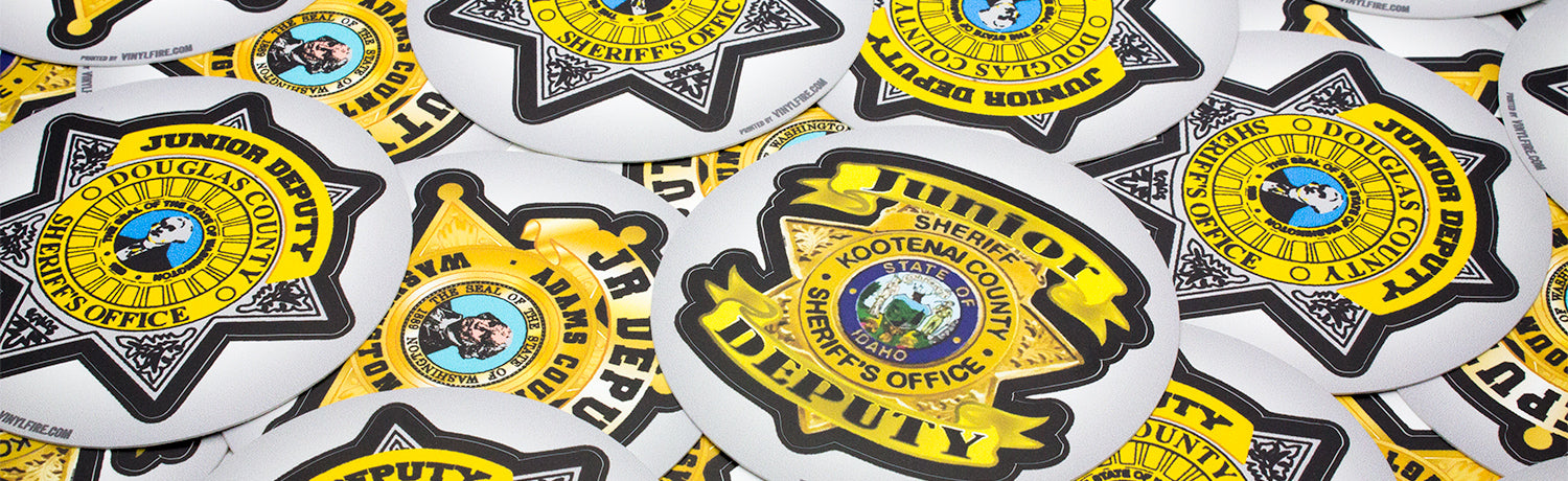 Junior law enforcement stickers â vinyl fire