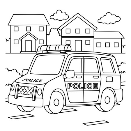 Police coloring page stock vector illustration and royalty free police coloring page clipart