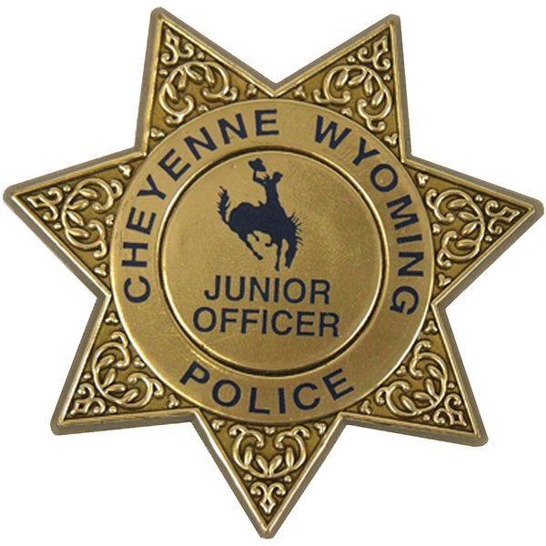 Junior point sheriff star badge with pocket clip custom foremost promotions