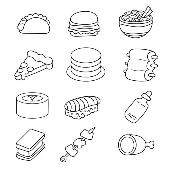 Coloring page food vector images