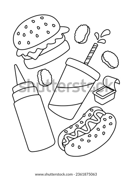 Food coloring pages stock photos