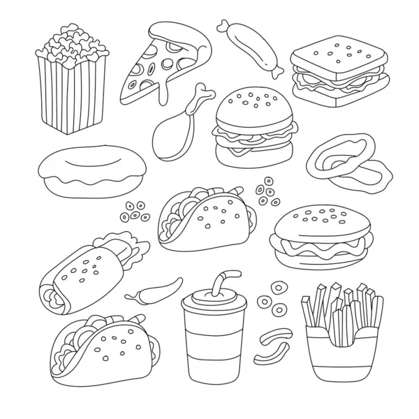 Coloring page food vector images