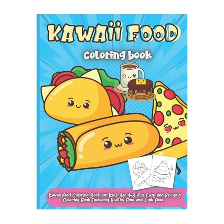 Kawaii food coloring book cute dessert cupcake donut candy ice cream chocolate food fruits easy coloring pages for toddlers girls and ki shop today get it tomorrow
