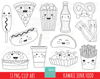 Kawaii food clipart tpt