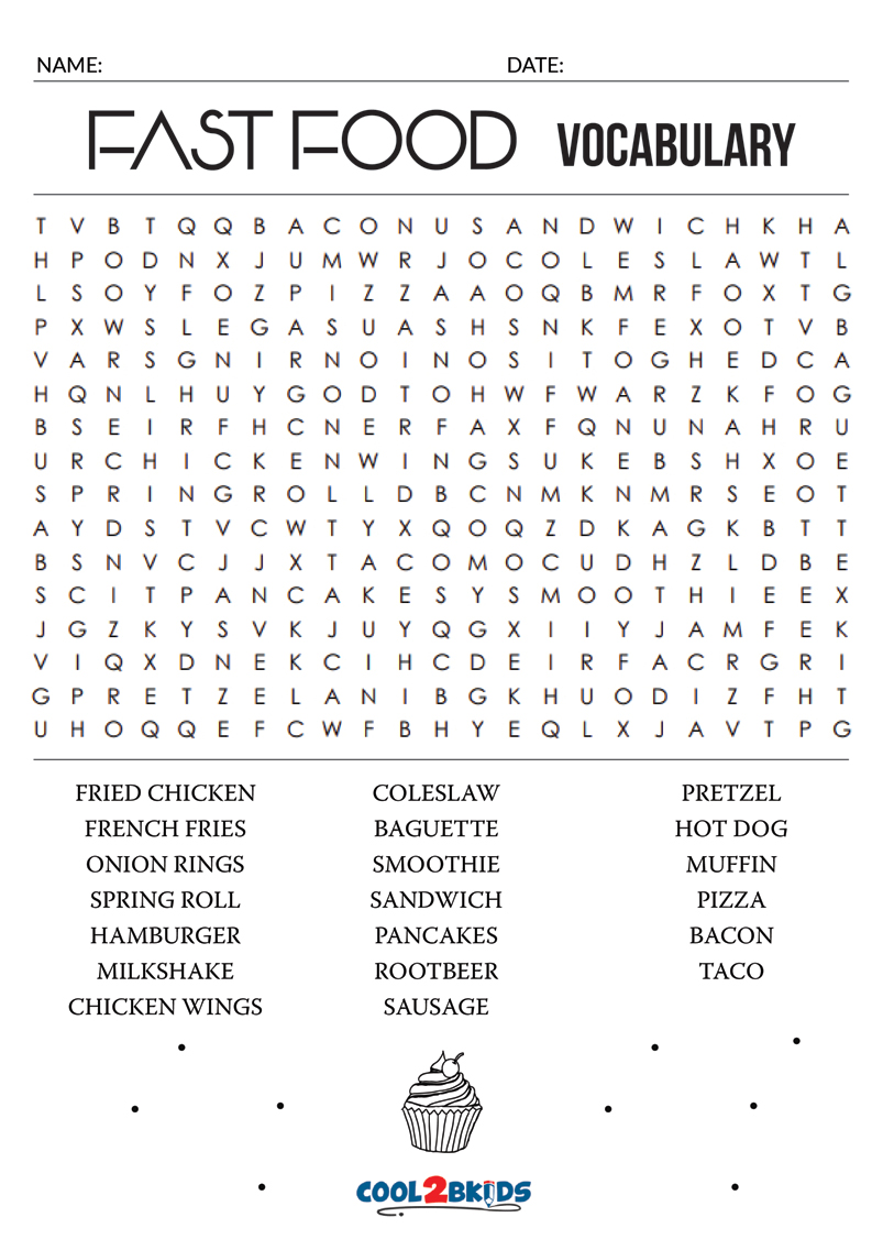 Free printable word search puzzles for kids
