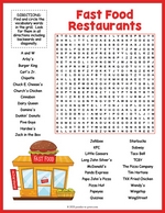 Fast food word search