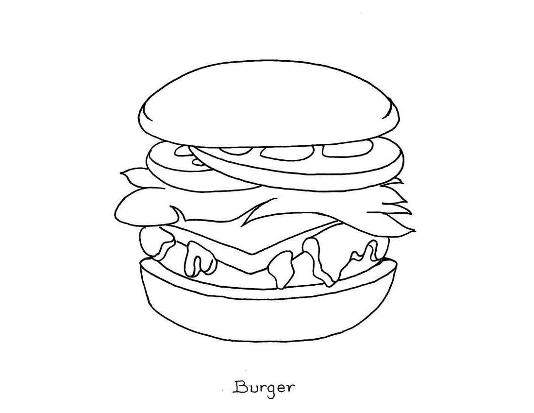 Free printable food coloring pages for kids