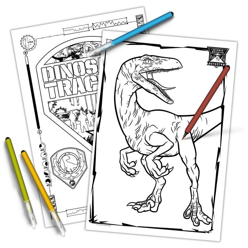 Universal jurassic world coloring book with brush tip markers ct