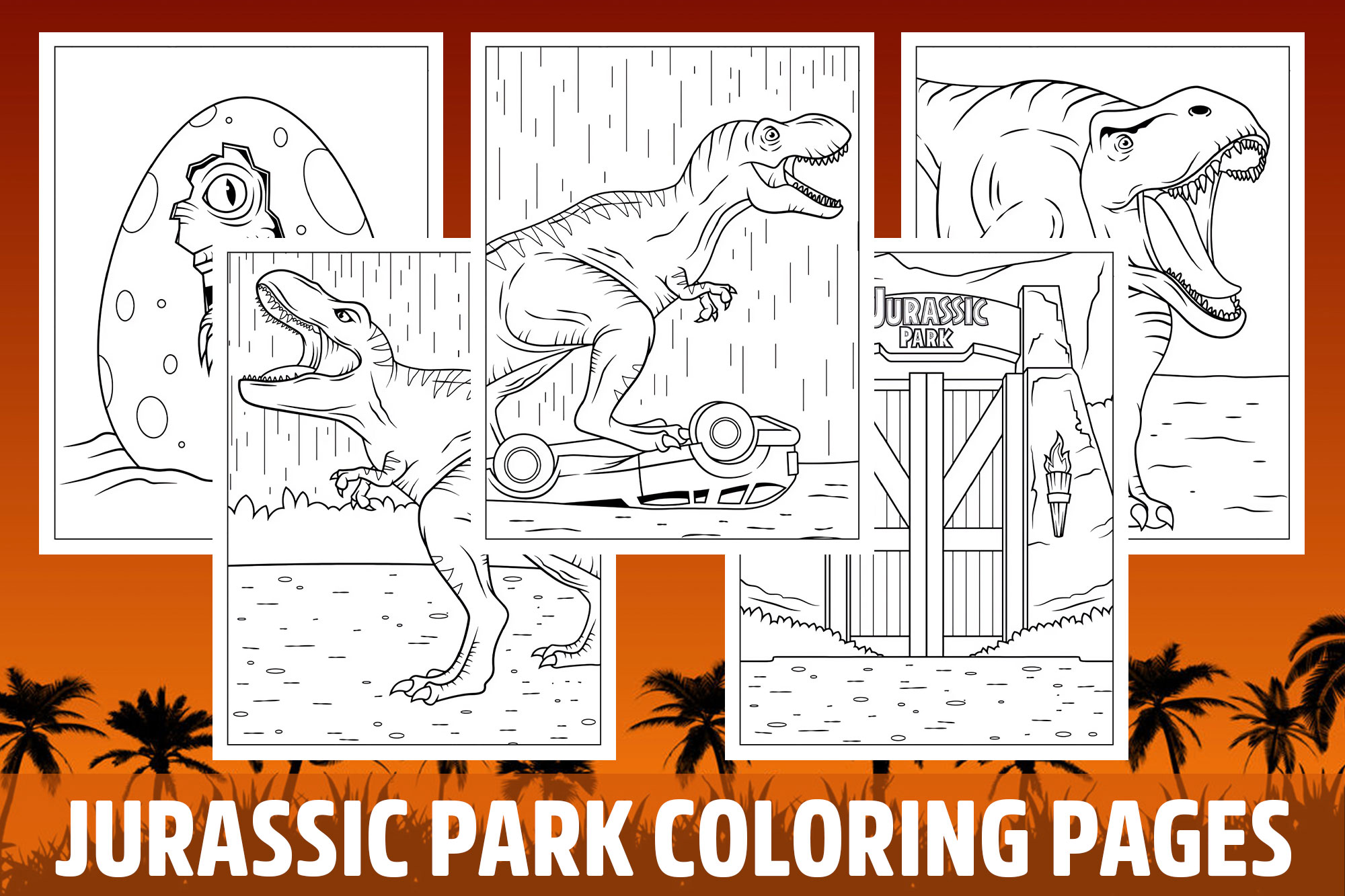 Jurassic park coloring pages for kids girls boys teens birthday school activity made by teachers