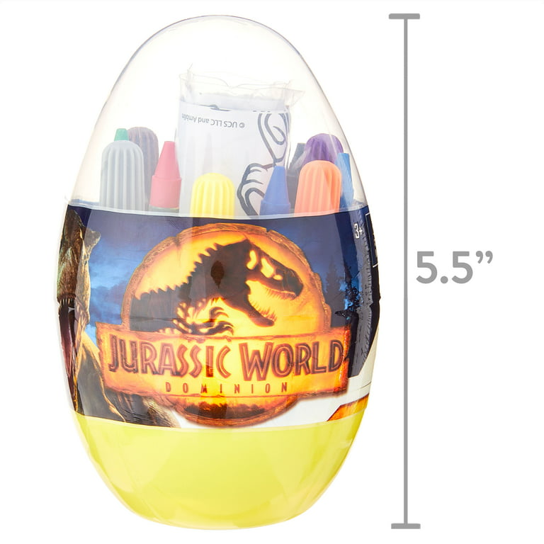 Jurassic world plastic easter egg activity set includes coloring sheets stickers markers crayons