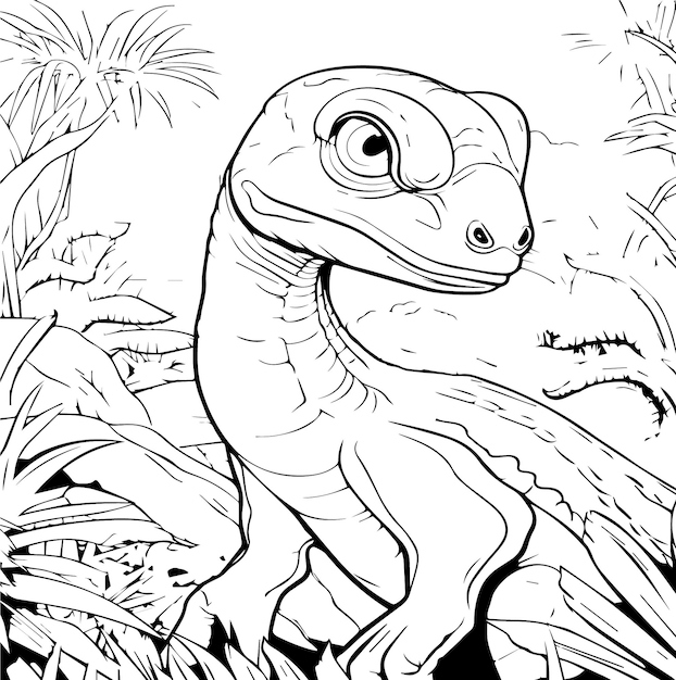 Premium vector dinosaure coloring page