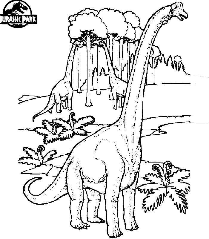 Jurassic park dino coloring page