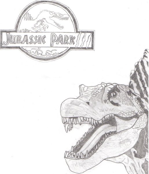 Jurassic park spinosaurus sketch by jurassicjeremy on