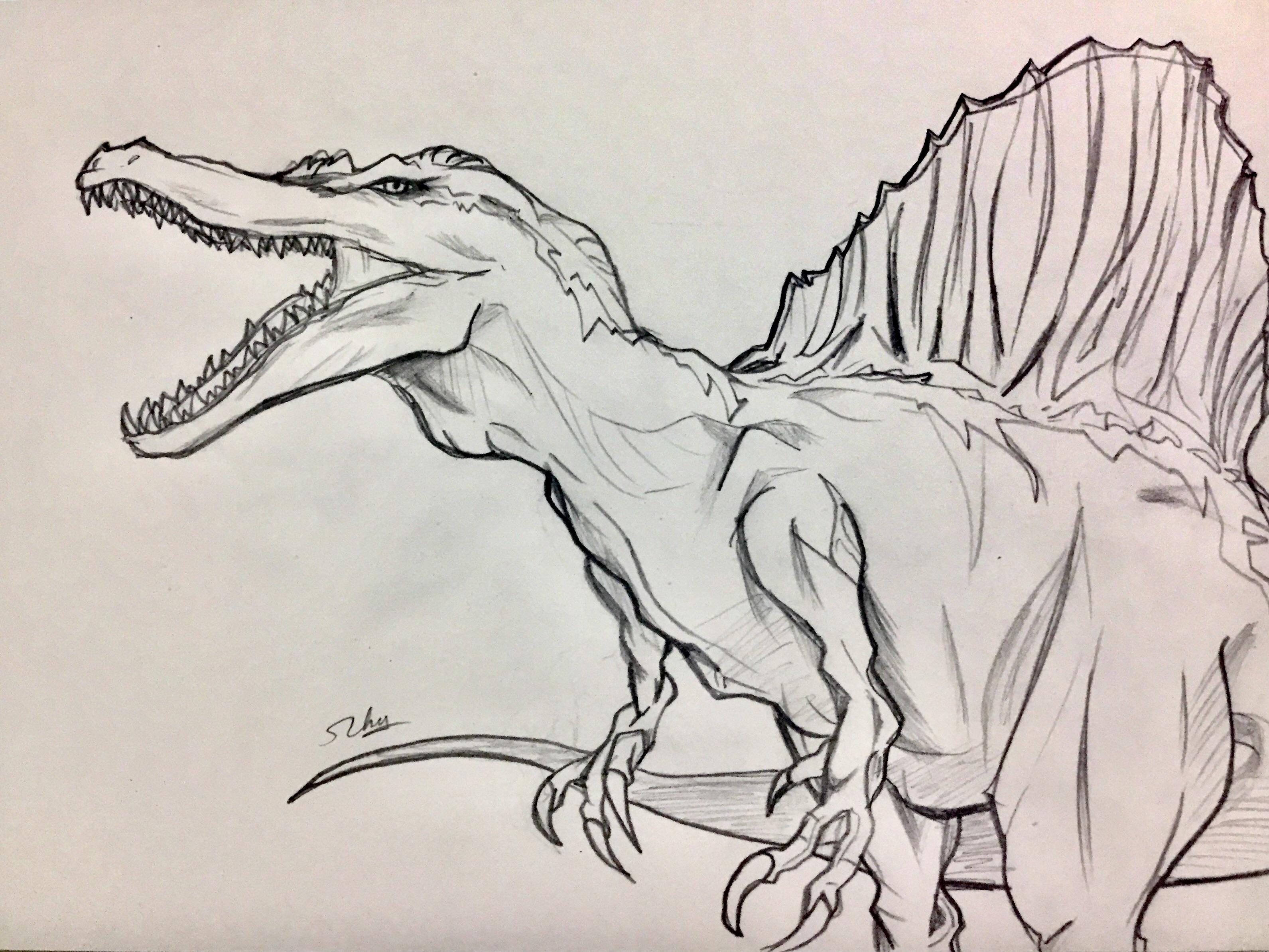 Bored at work so i drew a spinosaurus rjurassicpark