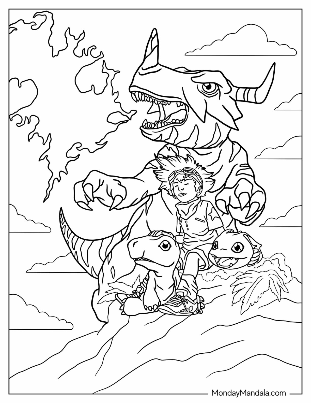 Digimon coloring pages free pdf printables