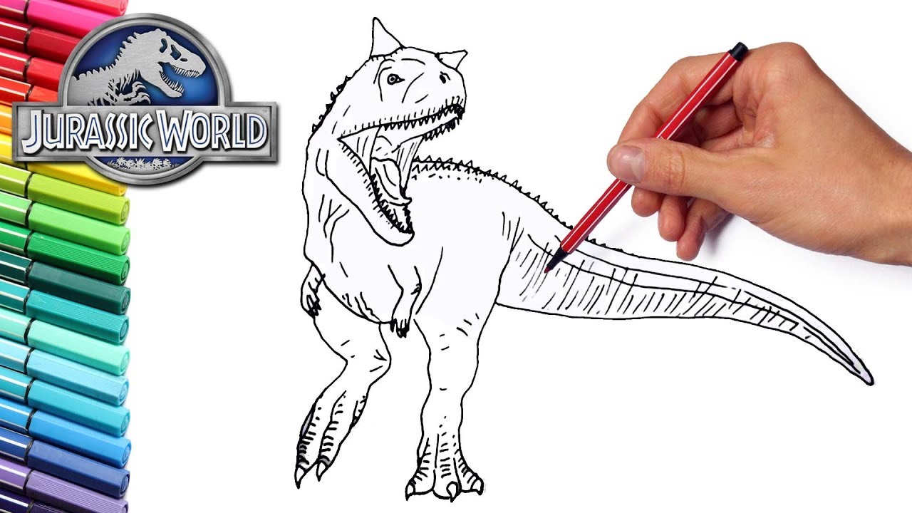 How to draw carnotaur jurassic world dinosaur