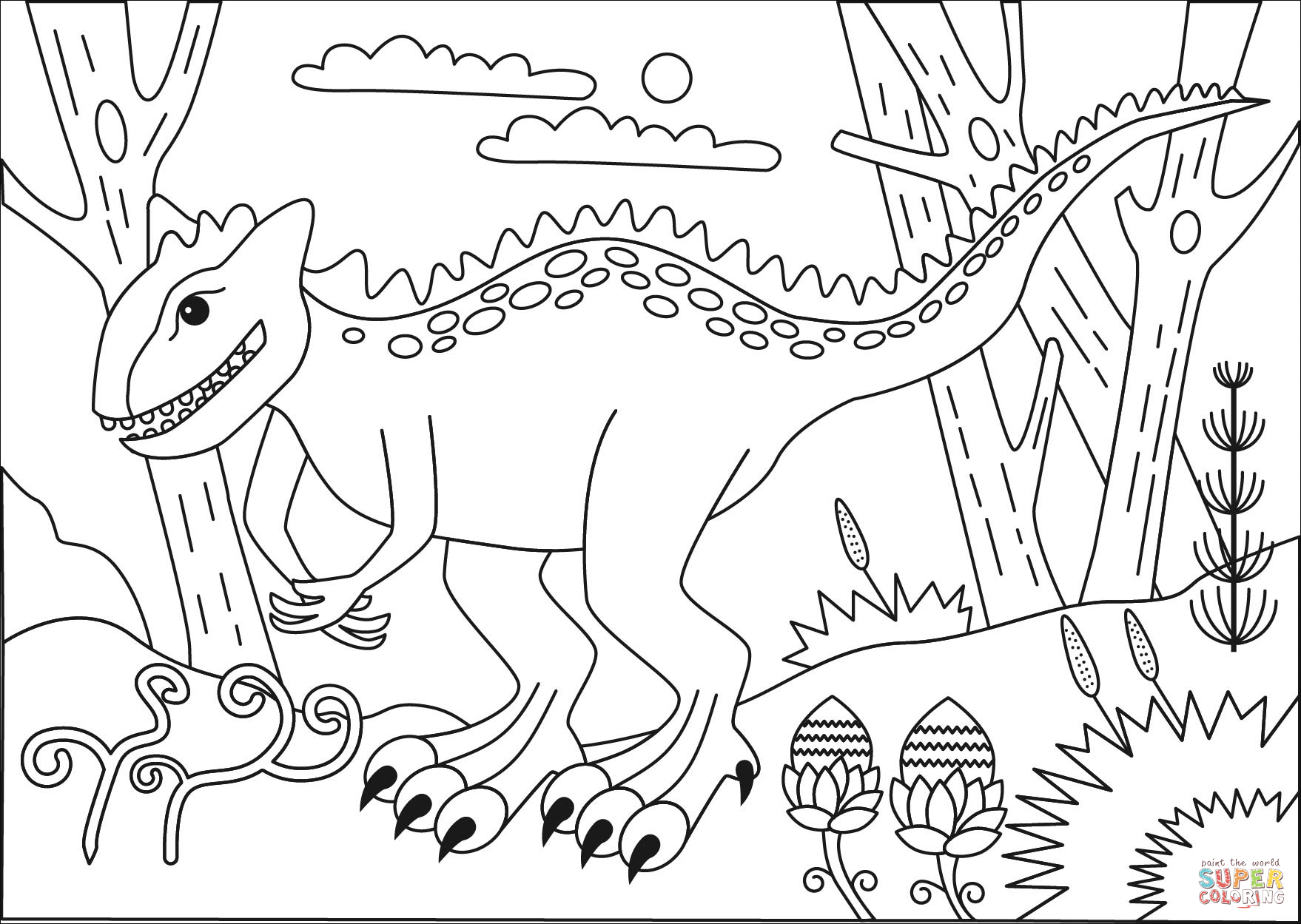 Carnotaurus coloring page free printable coloring pages