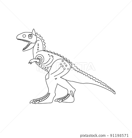 Carnotaurus line colouring book