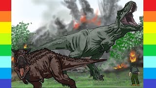 Jurassic world trex carnotaurus dinosaur drawing and coloring coloring pages download