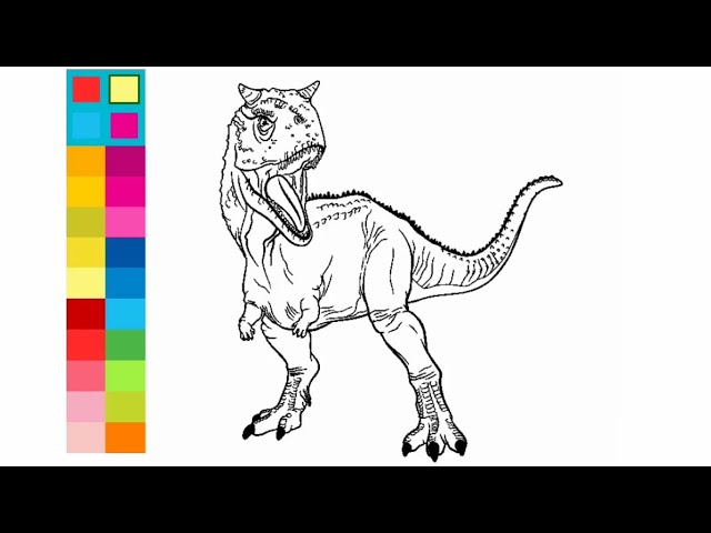Mewarnai dinosaurus carnotaurus coloring pages dinosaurus kartun