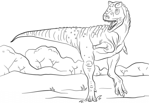 Jurassic park carnotaurus coloring page from saurischian dinosaurs category select from printabâ dinosaur coloring pages dinosaur coloring coloring pages