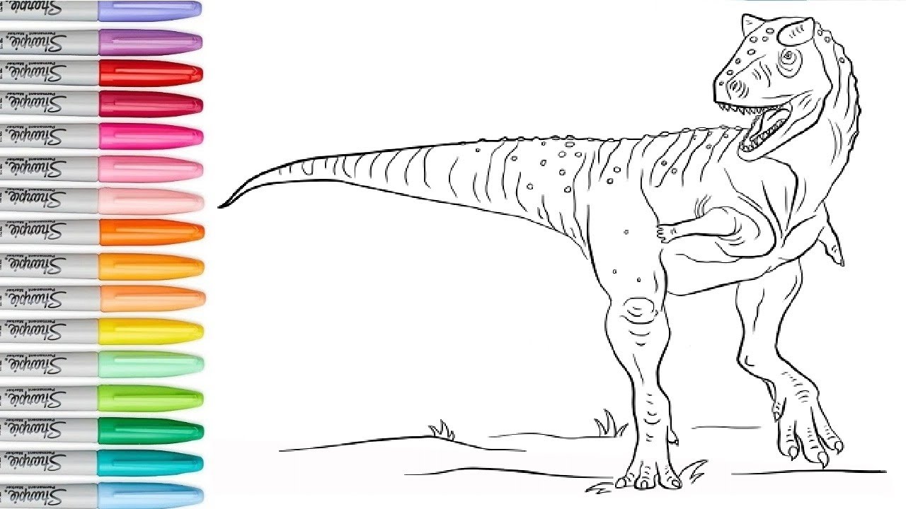 How to draw and color dinosaurs for children