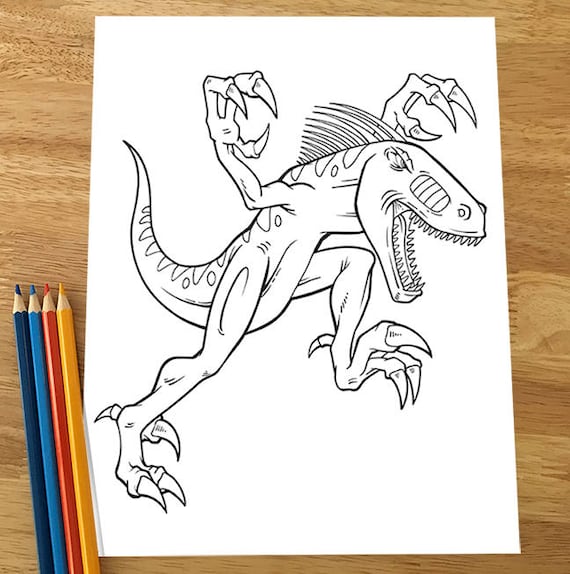 Tough dinosaurs coloring page set downloadable pdf file