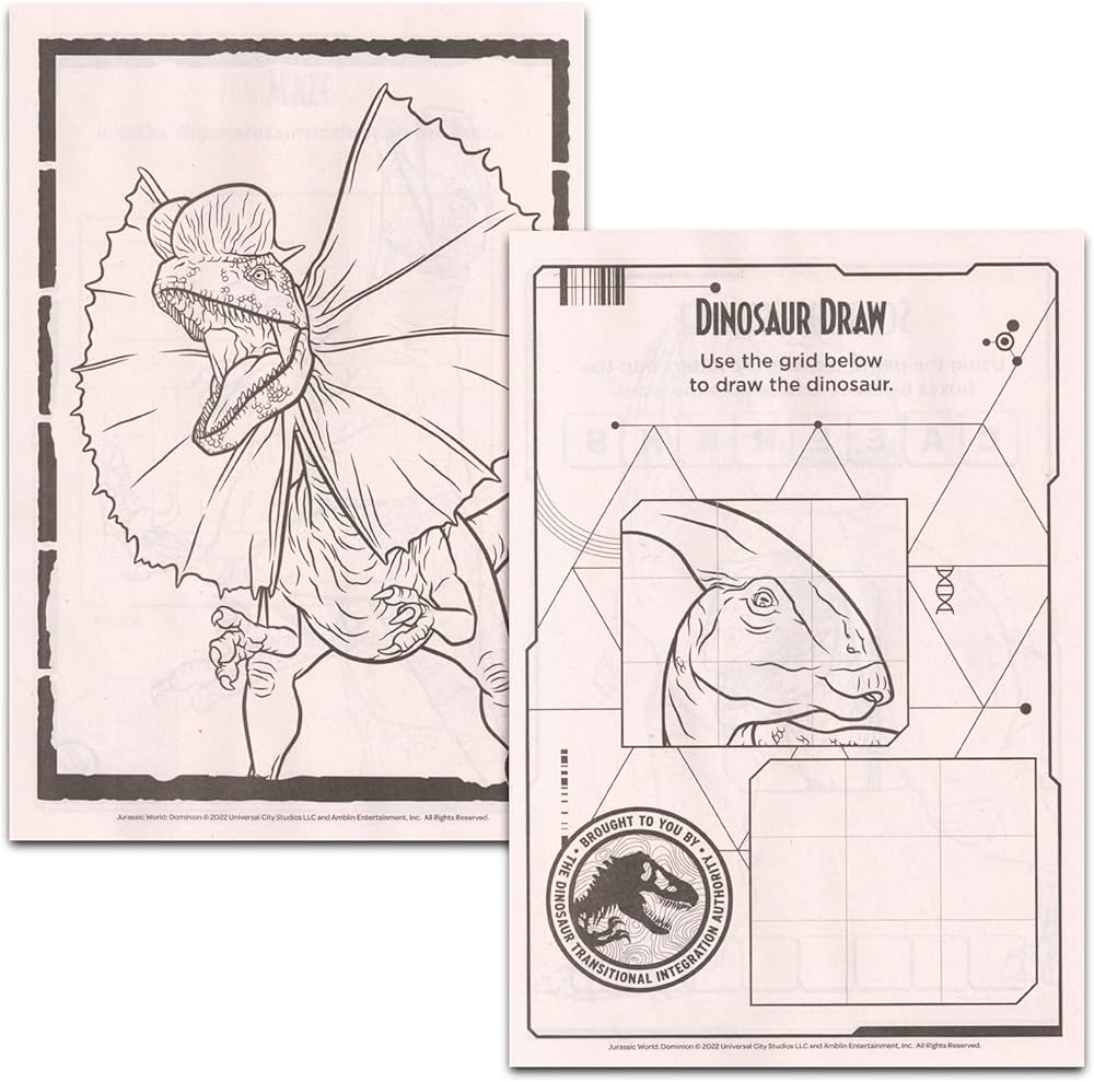 Jurassic world coloring book set for kids