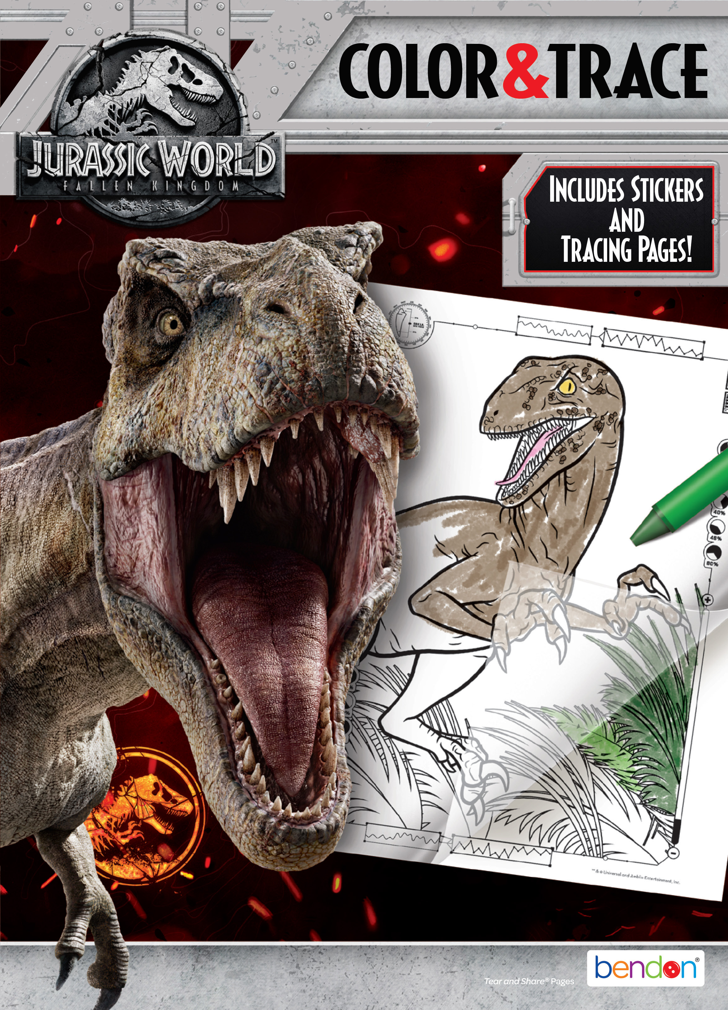 Jurassic world fallen kingdom coloring book covers on