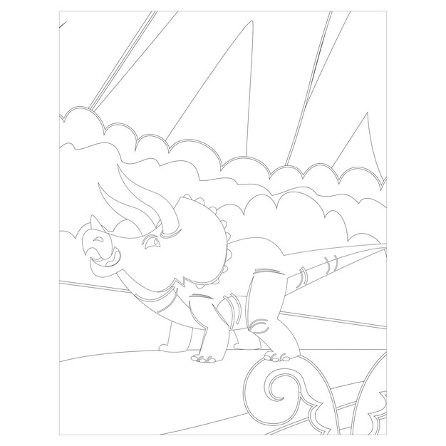 Premium vector dinosaur coloring pages for kids